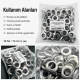 26 No Paslanmaz Kuşgözü Metal Pullu 12 mm İç Çap 100 Adet/Paket - Tekstil, çanta ve ayakkabı üretimi için ideal çözüm