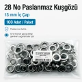 13 mm / 0.51 in Inner Diameter Stainless Metal Eyelet 100 pcs/Pack ER0028PPK