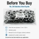 13 mm / 0.51 in Inner Diameter Stainless Metal Eyelet for Leather Goods and Banners, 100 pcs Pack
