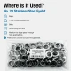 13 mm / 0.51 in Inner Diameter Stainless Metal Eyelet for Leather Goods and Banners, 100 pcs Pack
