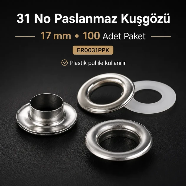 Eyelet 11/16" Stainless 17 mm 100 Ad / Pack ER0031PPK