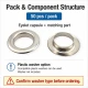 Stainless Steel Eyelet 28 mm / 1.10 in Inner Diameter with Plastic Washer Option, 50 Pieces Pack for Heavy-Duty Applications