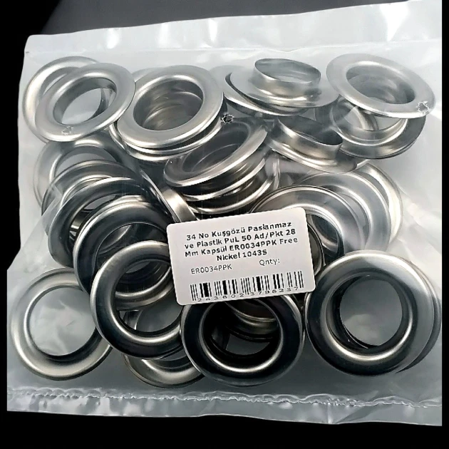 Eyelet No. 34 Stainless Steel 28 mm 50 Pieces / Pack ER0034PPK