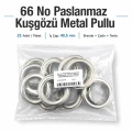 66 No Paslanmaz Kuşgözü Metal Pullu 25 Adet Paket ER0066PPK