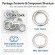 Stainless Steel Eyelet with Metal Washer 40.5 mm / 1.59 in Inner Diameter, 25 Pieces Pack for heavy-duty applications in
