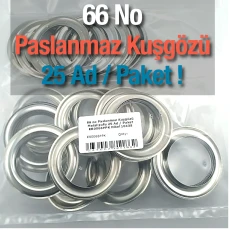 66 Stainless Steel Eyelet with Metal Washer, 25 Pieces/Pack ER0066PPK