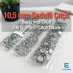 10.5 mm Frosted Pearl Stainless Prong Snap Fasteners, 100 Sets/Pack – ERBCLK0008BBSD