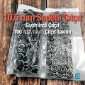 Pearlescent Prong Snap Fasteners, Black with Pearl 10.5 mm - 0,41'' Stainless 100 Pieces/Pack ERBCLK0008SSD