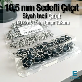 10.5 mm Black Pearl Stainless Prong Snap Fasteners, 100 Sets/Pack – ERBCLK0008SSD