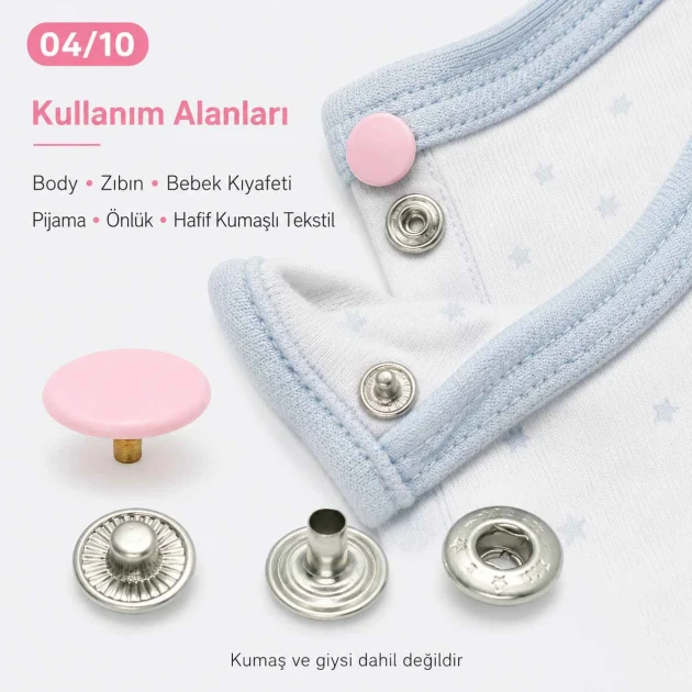 12.5 mm Baby Pink Plastic Cap Snap Fasteners for lightweight textile products