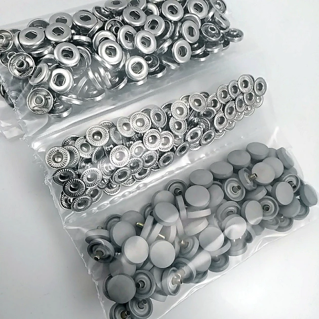 Plastik Kapaklı 12,5 mm Çıtçıt Takımı Gri - Gümüş 3 Alt Parça 100 adet/pkt ERC00125PLGri