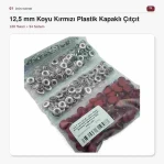 12,5 mm 54 Sistem Koyu Kırmızı Plastik Kapaklı Çıtçıt 100 Takım ERC00125PLKKırmızı