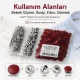 12,5 mm 54 Sistem Koyu Kırmızı Plastik Kapaklı Çıtçıt, hafif ve orta kalınlıktaki tekstil ürünleri için pratik kapama çözümü