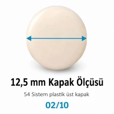 12.5 mm / 0.49 in 54 System Light Bone Plastic Capped Snap Fastener 100 Sets ERC00125PLKemik