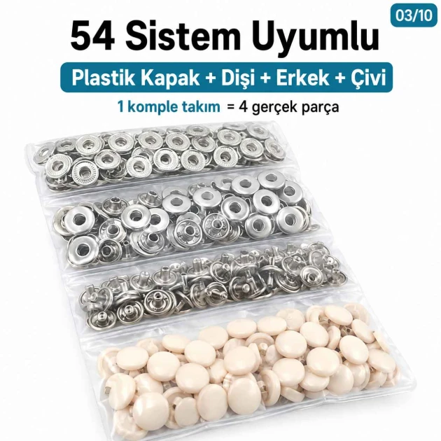 12,5 mm Kemik Plastik Kapaklı Çıtçıt Seti, Bebek Giyim ve Butik Koleksiyonlar için Uygun