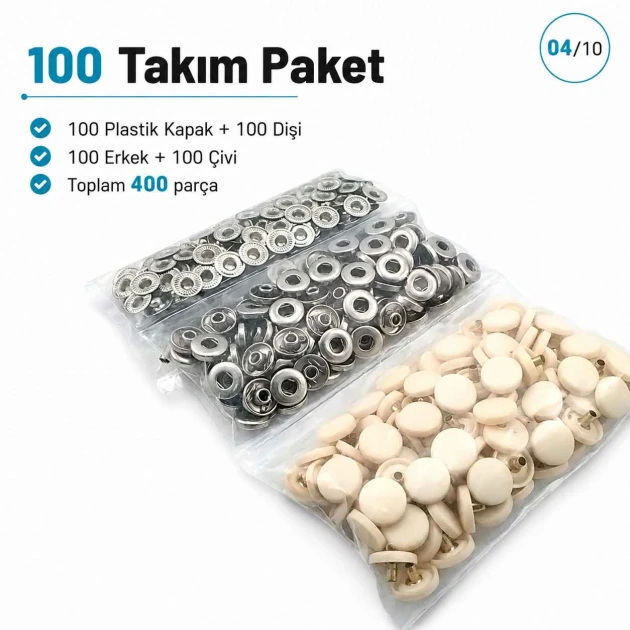 12,5 mm Kemik Plastik Kapaklı Çıtçıt Seti, Bebek Giyim ve Butik Koleksiyonlar için Uygun