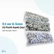 12.5 mm / 0.49 in 54 System Lilac Plastic Capped Snap Fastener 100 Sets ERC00125PLLila