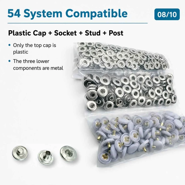 12.5 mm / 0.49 in Lilac Plastic Capped Snap Fastener for Babywear and Children's Apparel