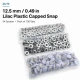 12.5 mm / 0.49 in Lilac Plastic Capped Snap Fastener for Babywear and Children's Apparel