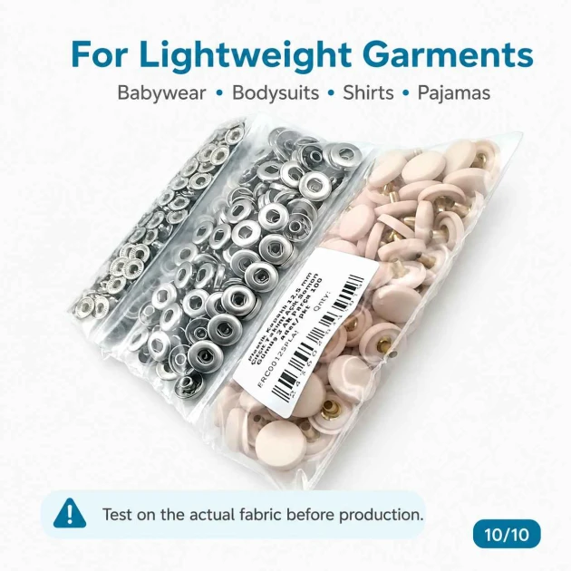 12.5 mm / 0.49 in 54 System Light Salmon Plastic Capped Snap Fastener for babywear and children's apparel