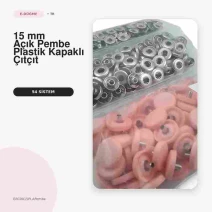 15 mm / 0.591 in Light Pink Plastic-Capped 54 System Snap Fastener, 100 Sets ERC0015PLAPembe