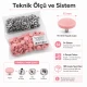 15 mm Açık Pembe Plastik Kapaklı Çıtçıt, 100 Takım, 54 Sistem, Çocuk Giyimi, Mont, Çanta, Ev Tekstili