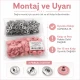 15 mm Açık Pembe Plastik Kapaklı Çıtçıt, 100 Takım, 54 Sistem, Çocuk Giyimi, Mont, Çanta, Ev Tekstili