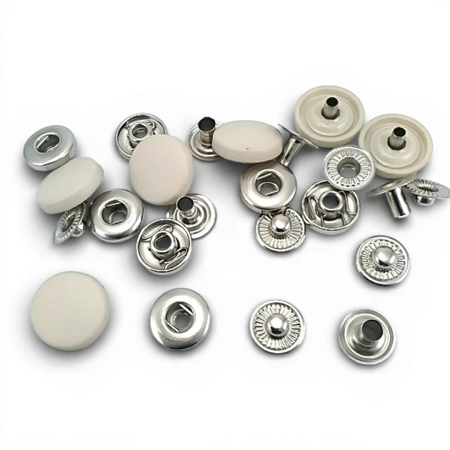 15 mm Plastik Kapaklı Açık Bej Çıtçıt Takımı 100 adet/pkt ERC0015PLAbej