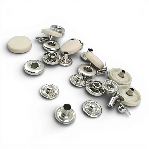 15 mm Plastik Kapaklı Açık Bej Çıtçıt Takımı 100 adet/pkt ERC0015PLAbej