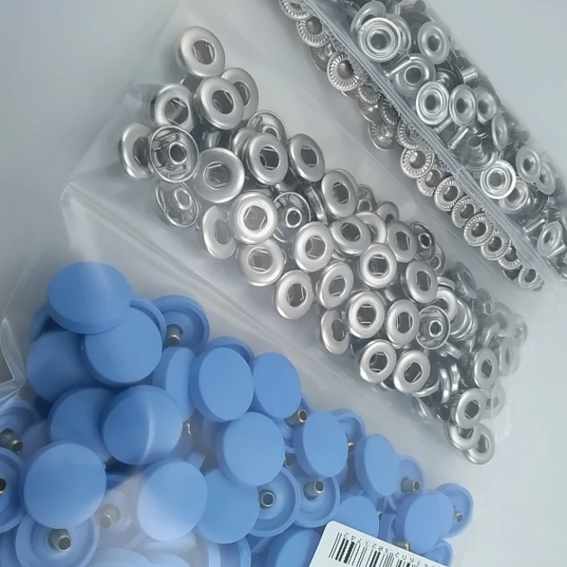 15 mm Plastik Kapaklı Çıtçıt Takımı Bebe Mavisi 100 adet/pkt ERC0015PLBBlue