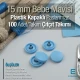 Snap Fastener Set with 0,59" - 15 mm Plastic Cover Baby Blue 100 pieces/pack ERC0015PLBMavi