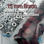 Snap Fastener Set 15 mm - 0,59" Plastic Cover Burgundy 100 pcs/pack ERC0015PLBrd