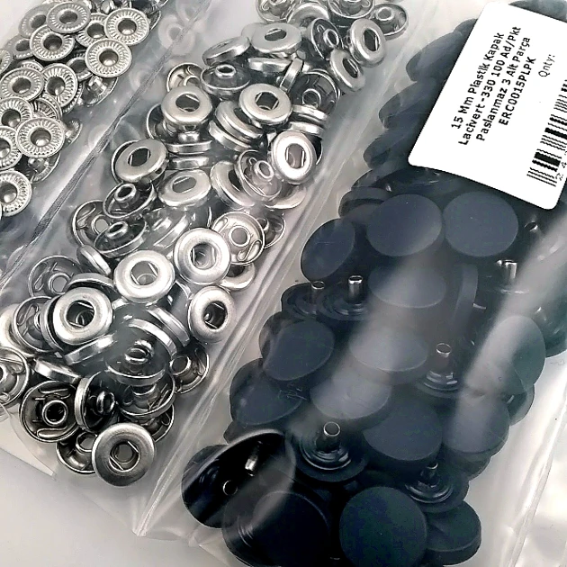 Çıtçıt Takımı 15 mm Plastik Lacivert Kapaklı 100 adet/pkt ERC0015PLDBlue