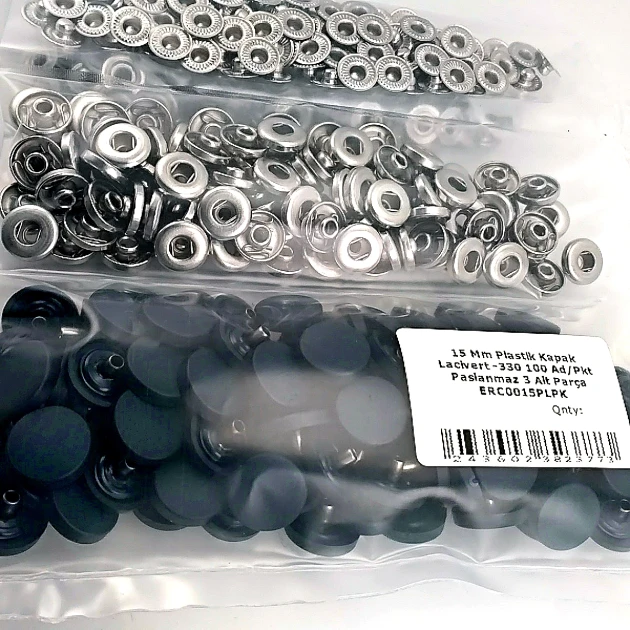 Çıtçıt Takımı 15 mm Plastik Lacivert Kapaklı 100 adet/pkt ERC0015PLDBlue