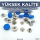 Pot Blue Snap Fastener 15 mm - 0,59" Set with Plastic Cap 100 pieces/pack ERC0015PLSMavi