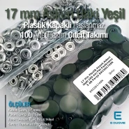 Plastic Cap Snap Fastener Set with 17 mm - 0,67" Military Khaki Green 100 pieces/pack ERC0017PLAHYesil
