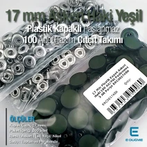 17 mm - 0,67" Military Khaki Green Plastic Cap Snap Fastener Set with 100 pieces/pack ERC0017PLAHYesil