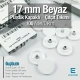 17 mm - 0,67" White Plastic Cap Snap Fastener Set with 100 pieces/pack ERC0017PLBeyaz