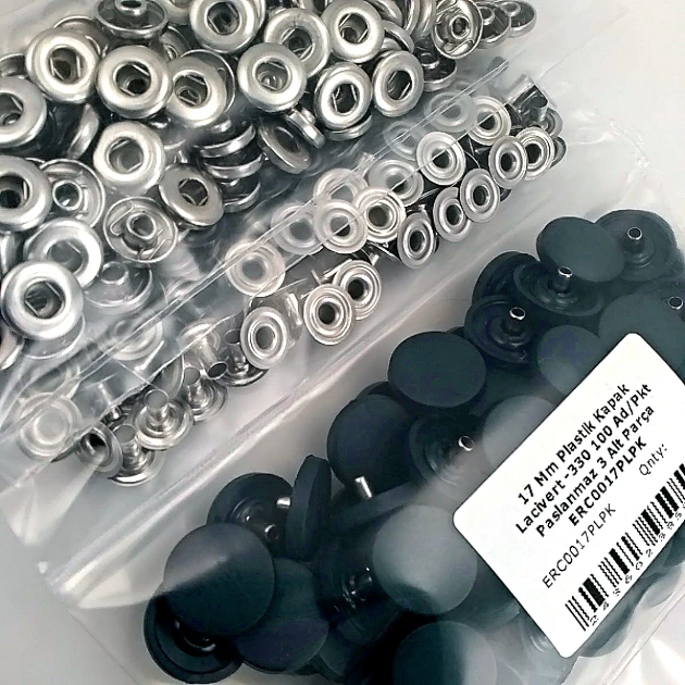 Çıtçıt Takımı 17 mm Plastik Lacivert Kapaklı 100 adet/pkt ERC0017PLDBlue