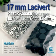 Snap Fastener Set with Cap Plastic 17 mm - 0,67" Dark Blue 100 pieces/pack ERC0017PLDBlue