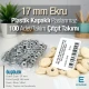 0,67" Snap Fastener Set with Cap Plastic 17 mm  Ecru 100 pieces/pack ERC0017PLEcru