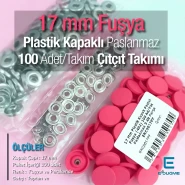 Snap Fastener Set with Cap Plastic 17 mm - 0,67" Fuchsia 100 pieces/pack ERC0017PLFsy