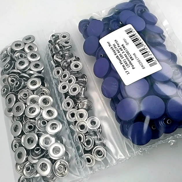 Plastik Kapaklı Çıtçıt Takımı 17 mm Mor 100 adet/pkt ERC0017PLMor