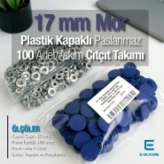 Plastic Cap Snap Fastener Set with 17 mm - 0,67" Purple 100 pieces/pack ERC0017PLMor