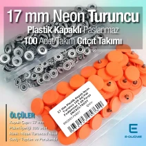 17 mm - 0,67" Neon Orange Plastic Cap Snap Fastener Set with 100 pieces/pack ERC0017PLNTuruncu