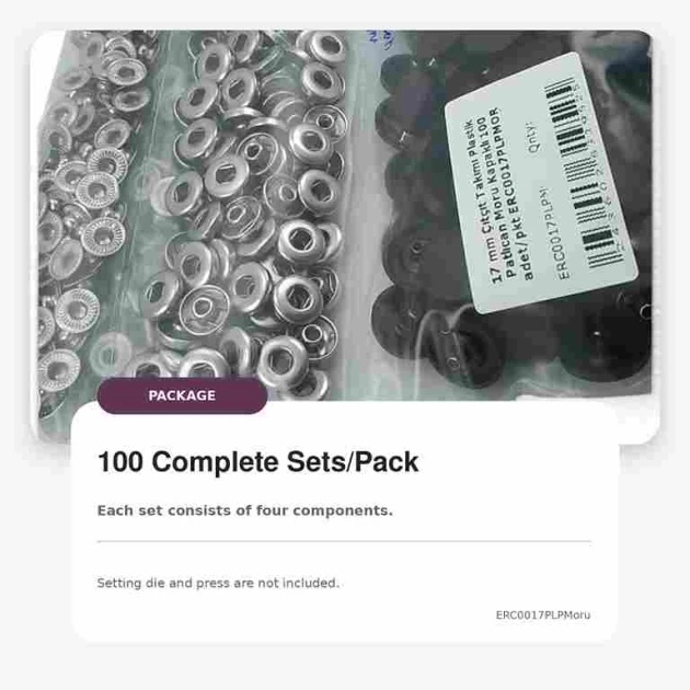 17 mm Aubergine Purple Plastic-Capped Snap Fastener Set for Apparel and Accessories