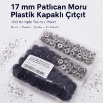 17 mm / 0.669 in Aubergine Purple Plastic-Capped Snap Fastener, 100 Sets ERC0017PLPMoru