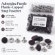17 mm Aubergine Purple Plastic-Capped Snap Fastener Set for Apparel and Accessories