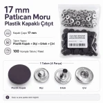 17 mm / 0.669 in Aubergine Purple Plastic-Capped Snap Fastener, 100 Sets ERC0017PLPMoru