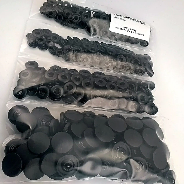 17 mm - 0,67" Black Plastic Cap Snap Fastener Set with 100 pieces/pack ERC0017PLSiyah